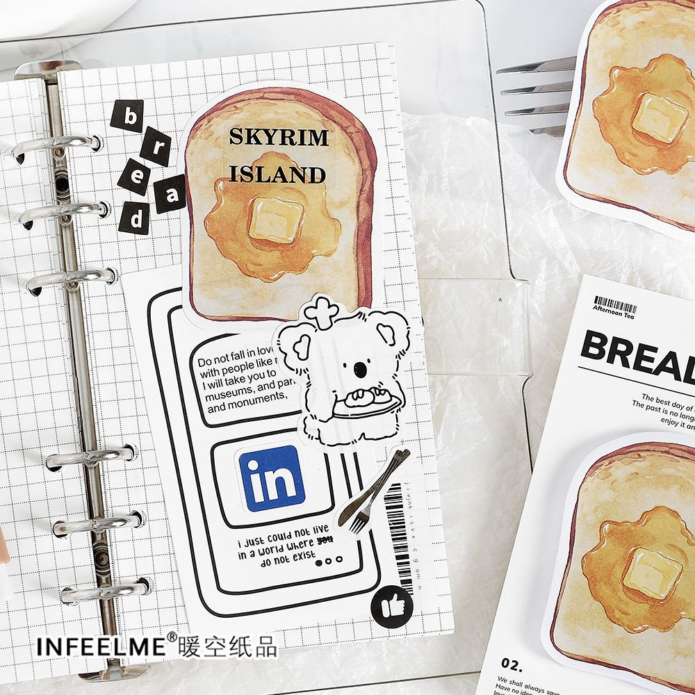 STICKERS PUNK 30 Pcs/pack Sticky Notes Cute Toast Coffee Memo Pads Sticker Student Gifts Stationery School Office Supplies 05011