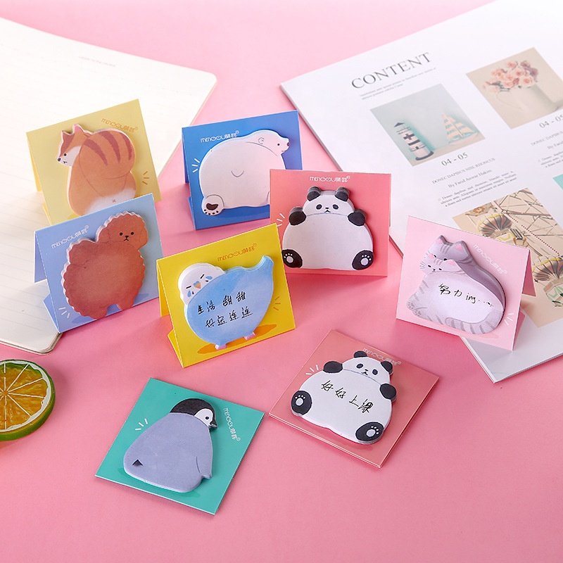 Creative school students memo pad cartoon cute animal sticky notes for children