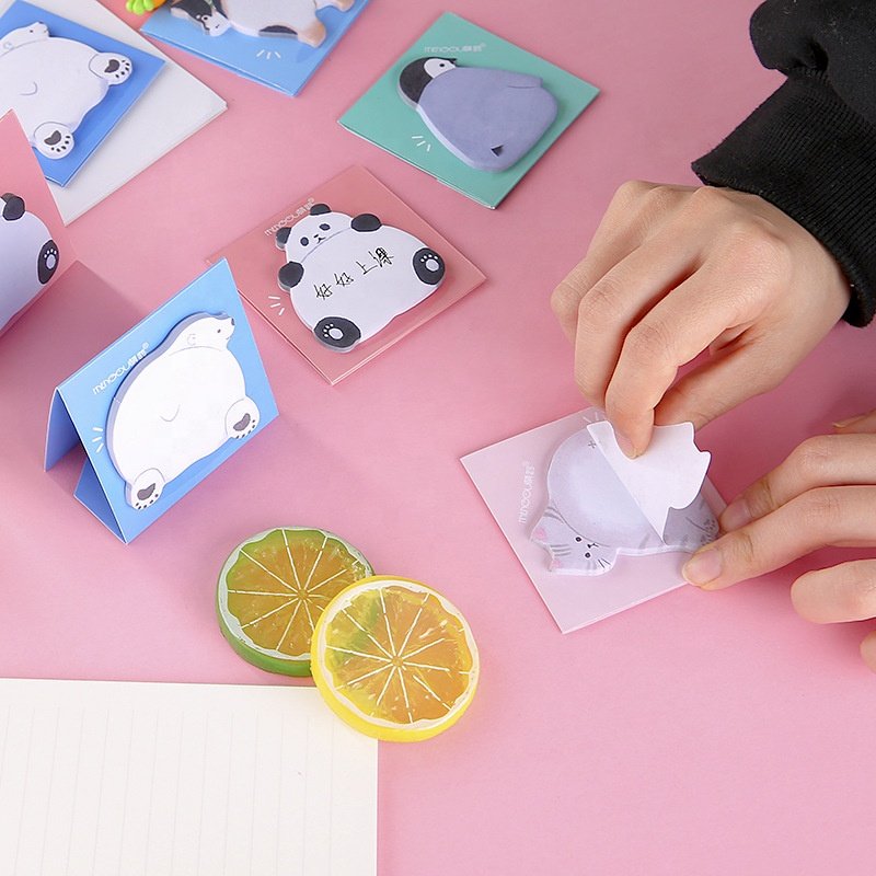 Creative school students memo pad cartoon cute animal sticky notes for children