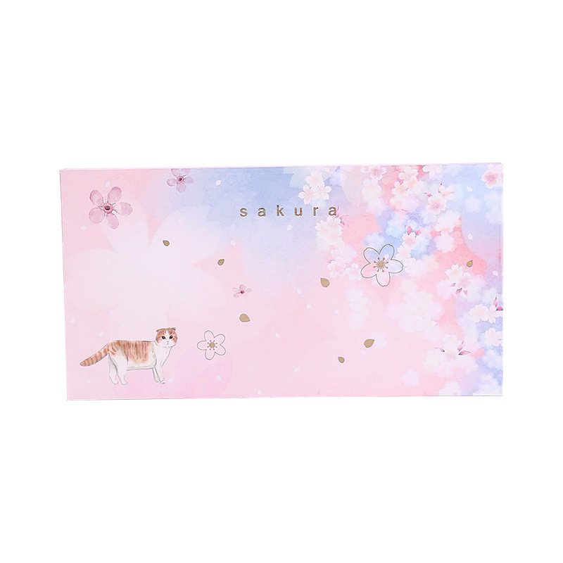 Cute kawaii foil cherry bloom sky stars self-adhesive memo pad sticky notes pad stationery supplies gift box swrap