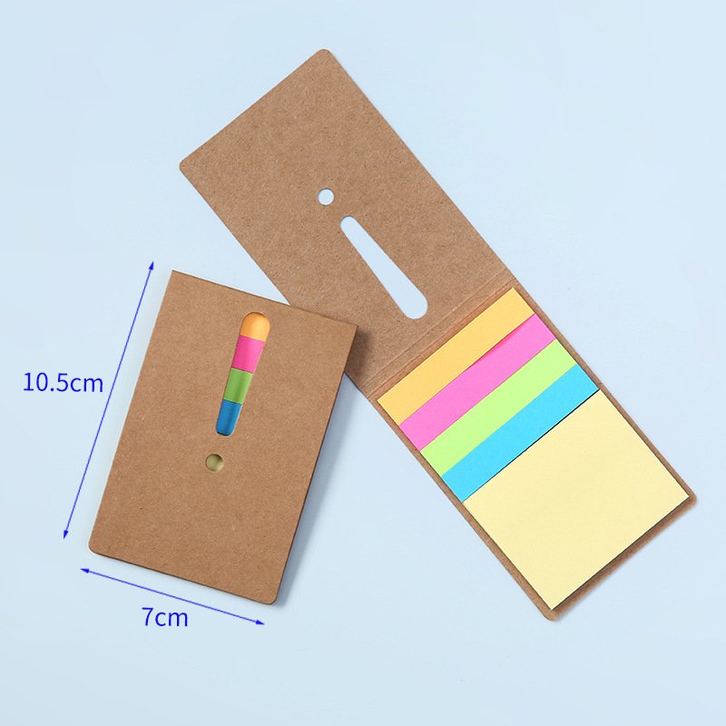 Mini Multi-Color Kraft Paper Cover Memo Pads with Custom Logo Convenience Sticky Notes Kawaii Stationery
