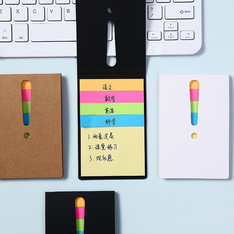 Mini Multi-Color Kraft Paper Cover Memo Pads with Custom Logo Convenience Sticky Notes Kawaii Stationery