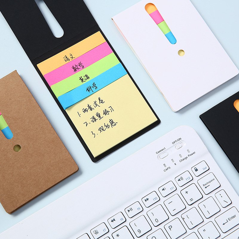 Mini Multi-Color Kraft Paper Cover Memo Pads with Custom Logo Convenience Sticky Notes Kawaii Stationery