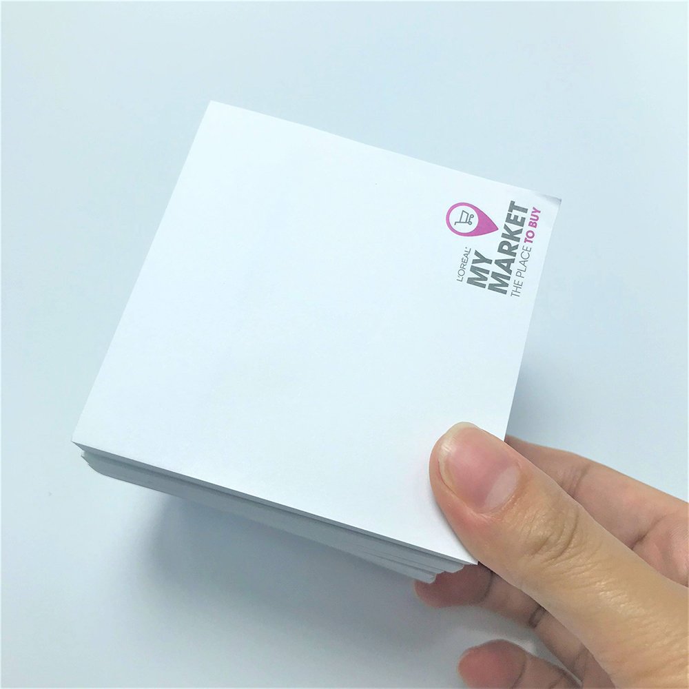 Customized 3x3 Die Cut Shape Pocket Size Hotel Small Writing Notepad Study Sticky Notes Memo Pads with Printing Company Logo