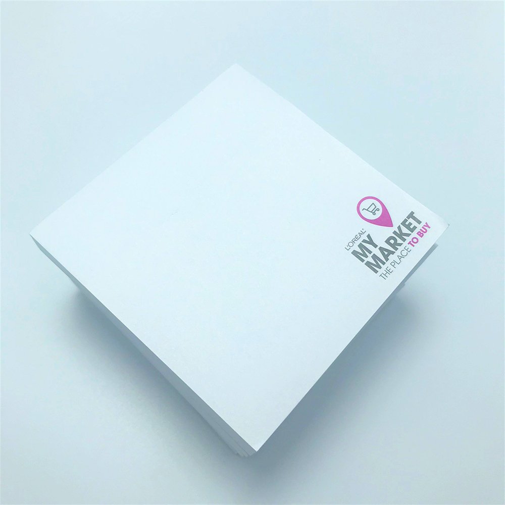 Customized 3x3 Die Cut Shape Pocket Size Hotel Small Writing Notepad Study Sticky Notes Memo Pads with Printing Company Logo