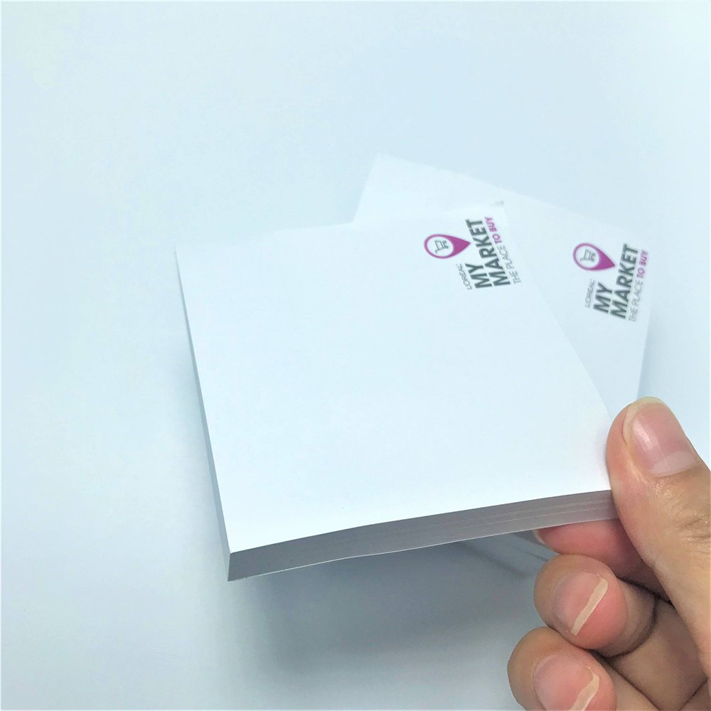 Customized 3x3 Die Cut Shape Pocket Size Hotel Small Writing Notepad Study Sticky Notes Memo Pads with Printing Company Logo