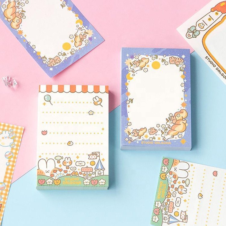High Quality School Supplies Wholesale Kawaii Cute Cartoon Printing Cute Memopad For Daily Plan