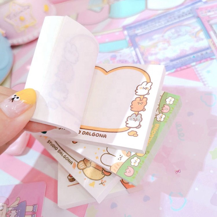 High Quality School Supplies Wholesale Kawaii Cute Cartoon Printing Cute Memopad For Daily Plan