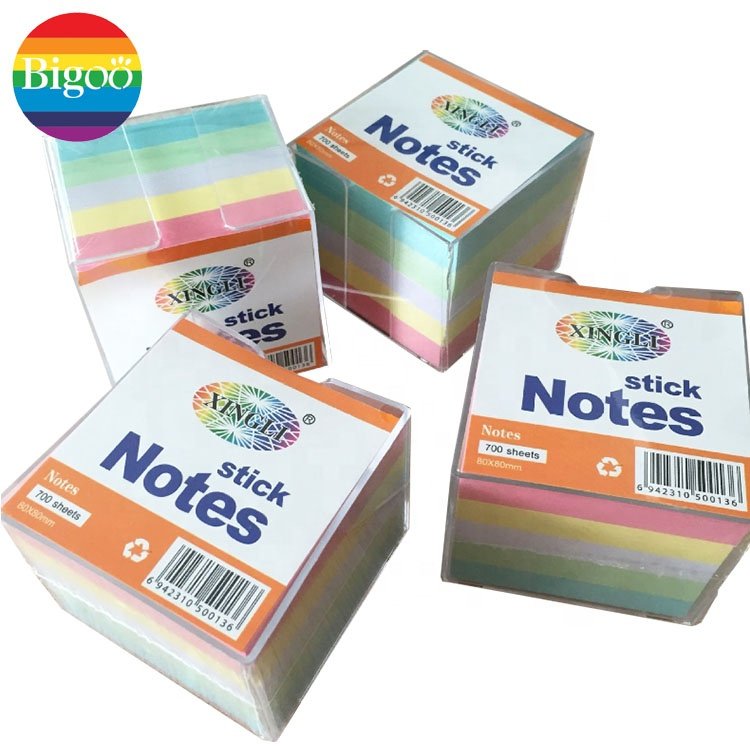 Memo block sticky note pads with customized writing pads in pvc box for office or promotional