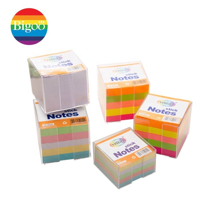 Memo block sticky note pads with customized writing pads in pvc box for office or promotional