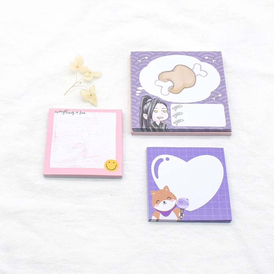 Low MOQ Custom Printed A5 A6 Non adhesive Sketchbook Writing Notepad Memo Notes Pads with backer