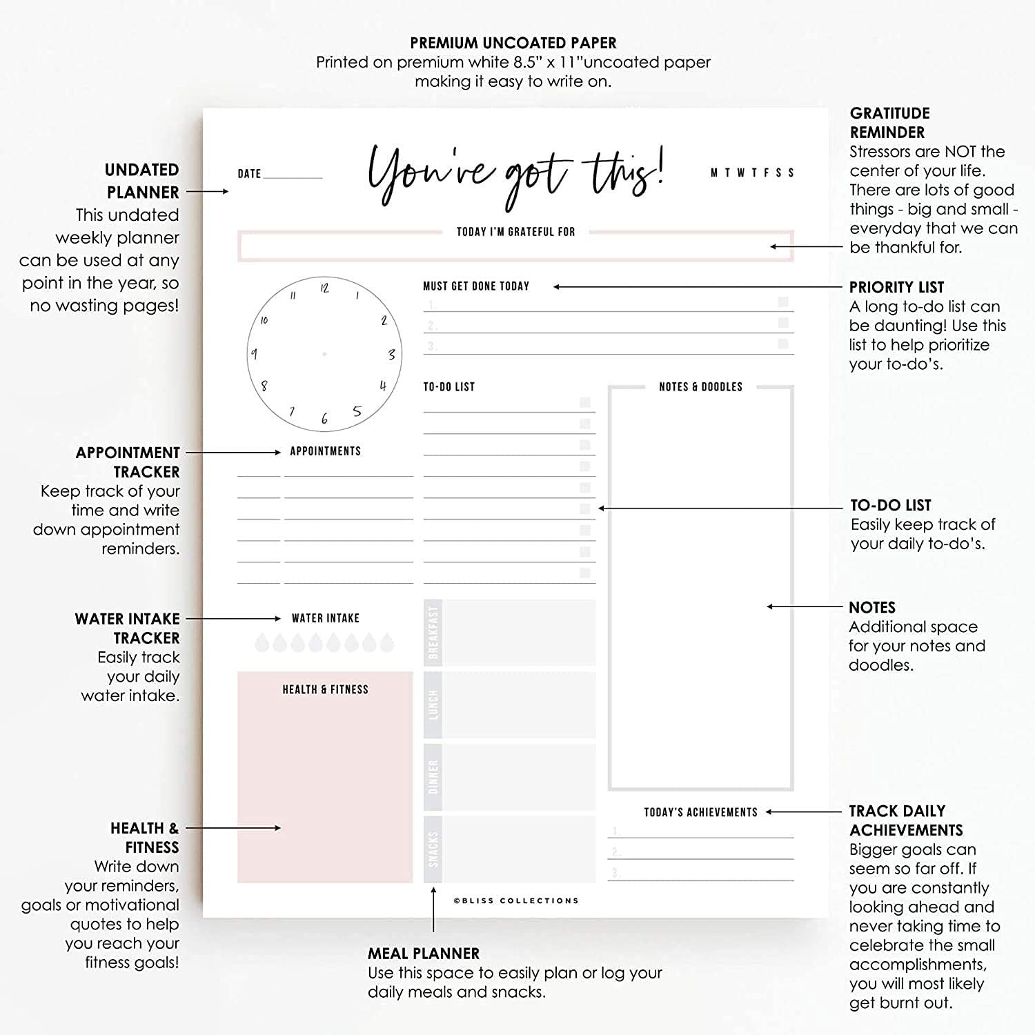 Customized Desktop Office Sticky Notes Pad Memo Writing Planning Daily Simple To Do List Notepad