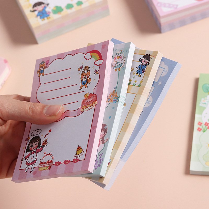 Cute kawaii self-adhesive memo pad sticky notes pad stationery custom sticky notes