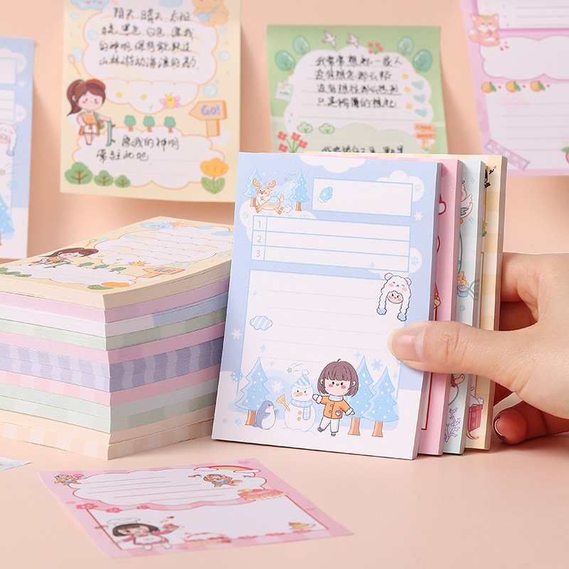 Cute kawaii self-adhesive memo pad sticky notes pad stationery custom sticky notes