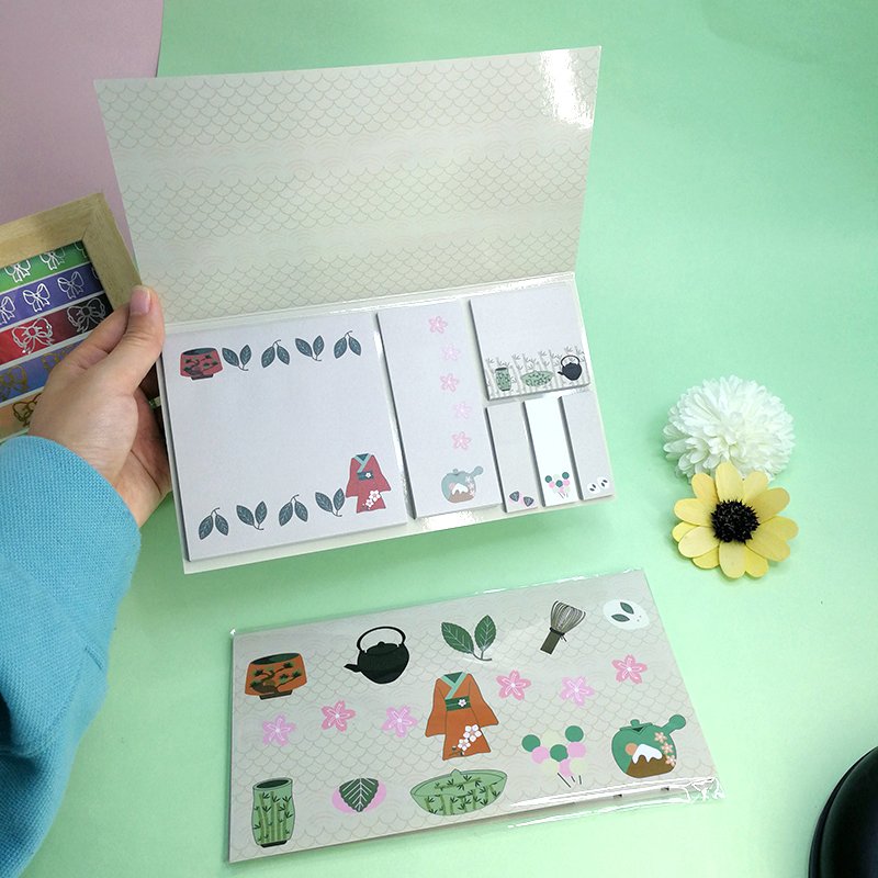 Customized sticky notes memo pads set, fridge magnet note pad