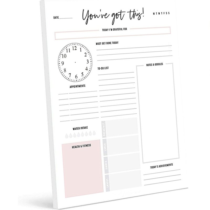 Custom Floral Weekly Notepad Magnetic Weekly Planner Note pad with Daily Planner Meal Planning Pad with Tear Off Shopping List