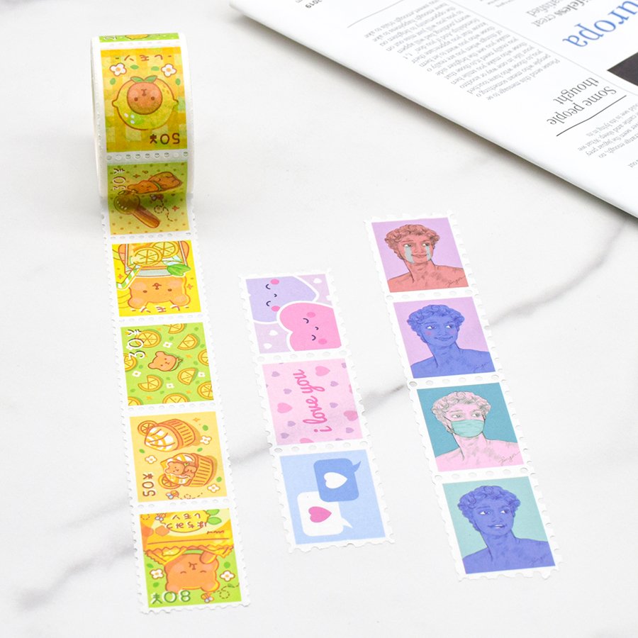 Custom Washi Sticker Masking Paper Tape Set Cute Design Japanese Paper Masking stamp Washi Tape