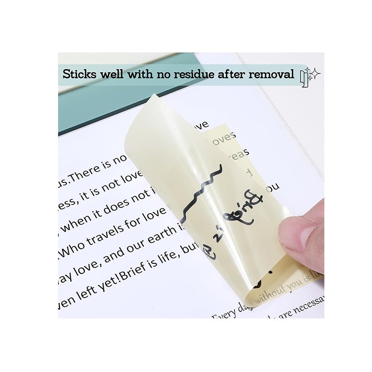Tom art manufacturer Custom clear bible Sticky Notes Transparent PET Memo Pads self-adhesive Sticky Notes for school office