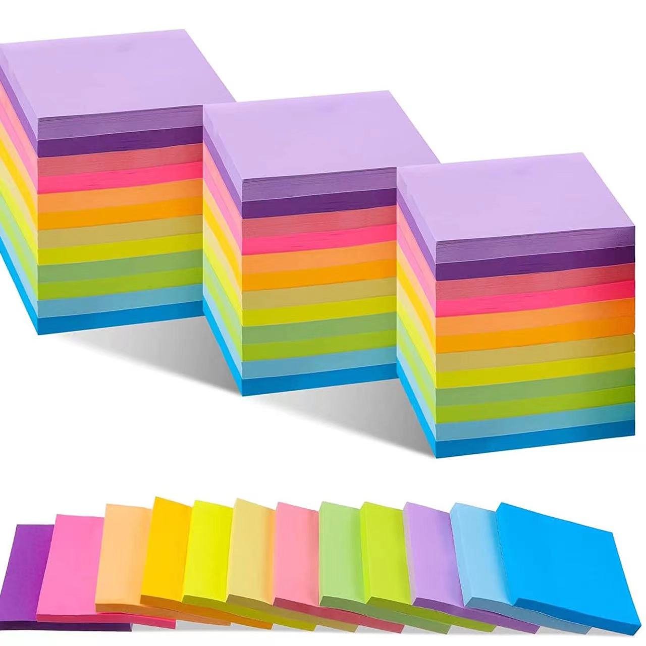 24 Pack Sticky Notes 3x3 Post Colorful Super Sticking Power Memo Pads with Strong Adhesive 74 Sheets/Pad Office School Supplies