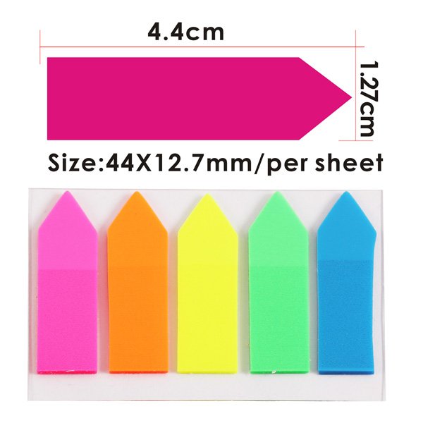 Foska Colorful Adhesive Office PET Index Marker Neon Sticky Index Tabs For School Student Stationery Index Marker