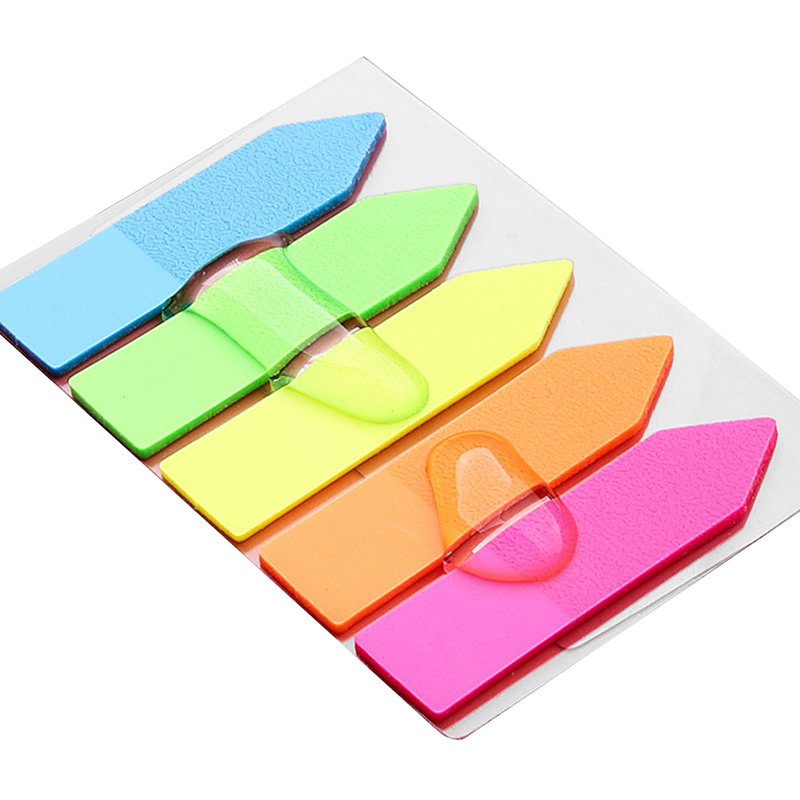 Foska Colorful Adhesive Office PET Index Marker Neon Sticky Index Tabs For School Student Stationery Index Marker