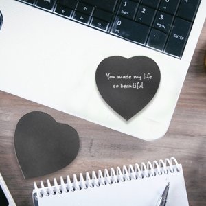 Eagle Hot Sale Office Stationery Heart Shaped Sticky Notes 100 Sheets Creative Sticky Paper Black Self Sticky Note Pads