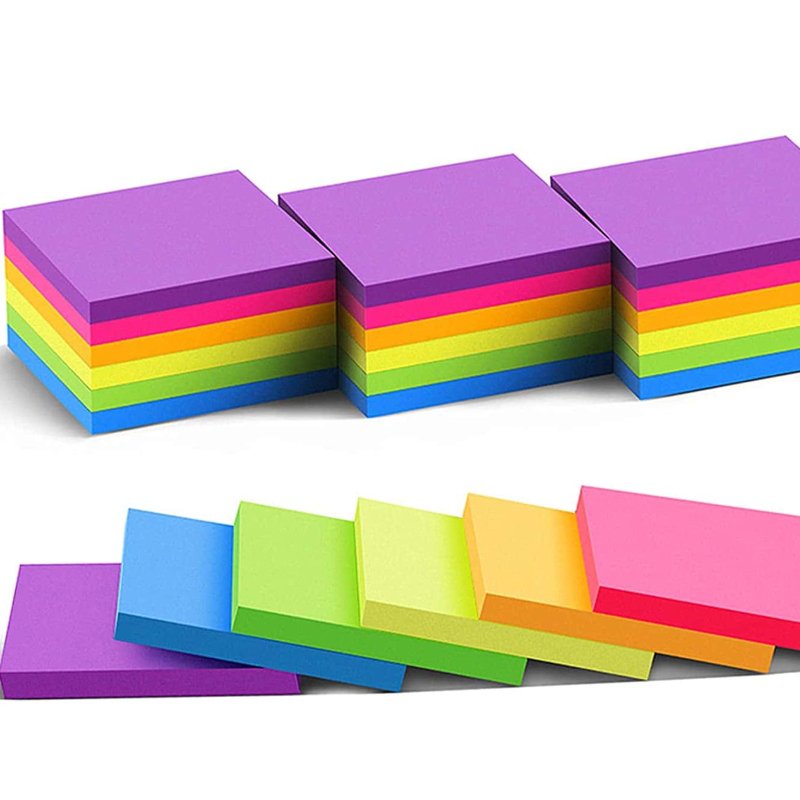 100 Sheet Pad Sticky Notes 3x3 Self-Stick Notes colorful Bright Multi Colors Sticky Notes