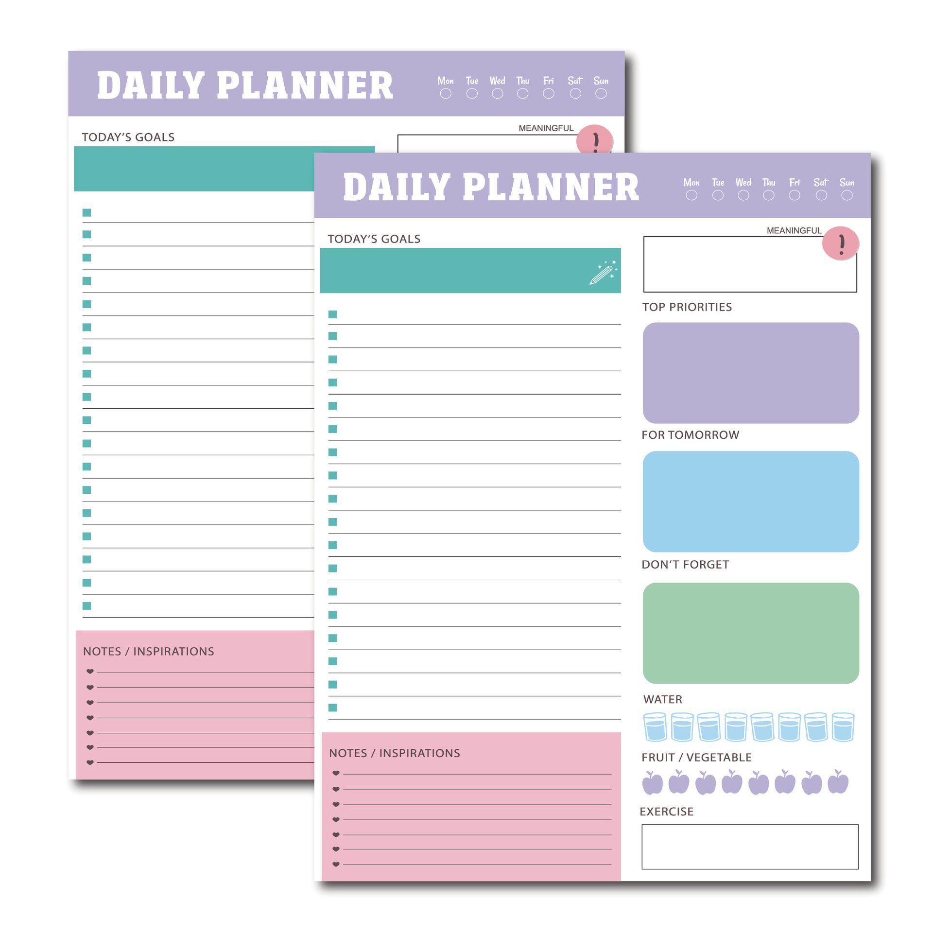 60 Sheets Tear Off Daily To Do List Planner Checklist Notepad Planning Organizer for Productivity Improvement and Tasks Tracking