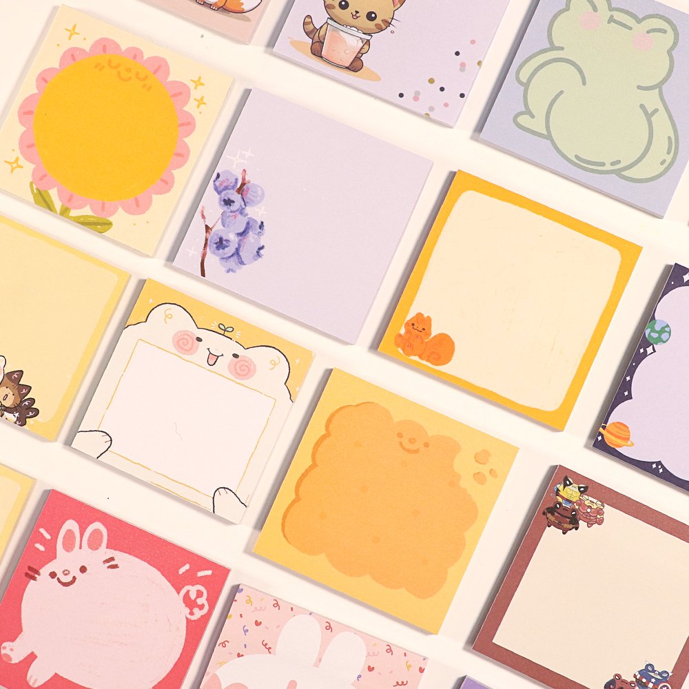 Kunshan Krell Custom Personality Design Charm Self-adhesive Sticky Note Paper Square Shape Stationery Note Paper Sticker