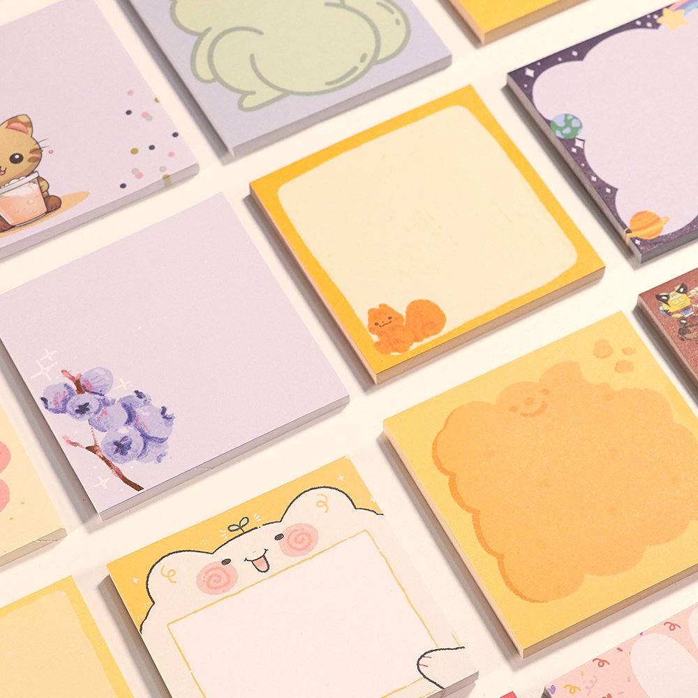 Kunshan Krell Custom Personality Design Charm Self-adhesive Sticky Note Paper Square Shape Stationery Note Paper Sticker