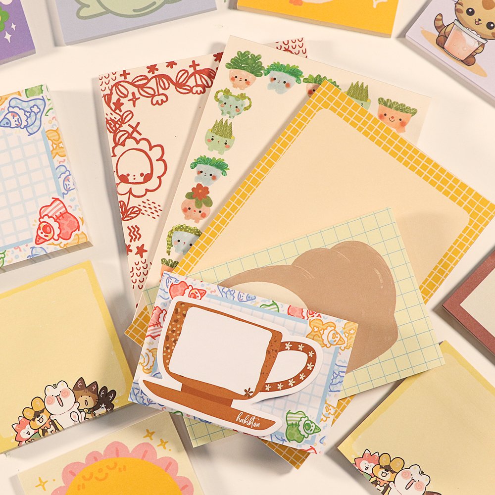 Kunshan Krell Custom Personality Design Charm Self-adhesive Sticky Note Paper Square Shape Stationery Note Paper Sticker