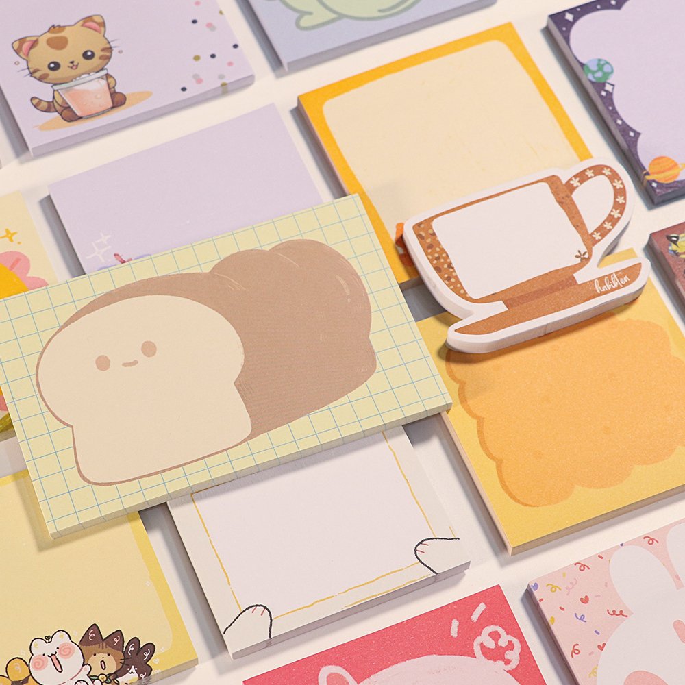 Kunshan Krell Custom Personality Design Charm Self-adhesive Sticky Note Paper Square Shape Stationery Note Paper Sticker
