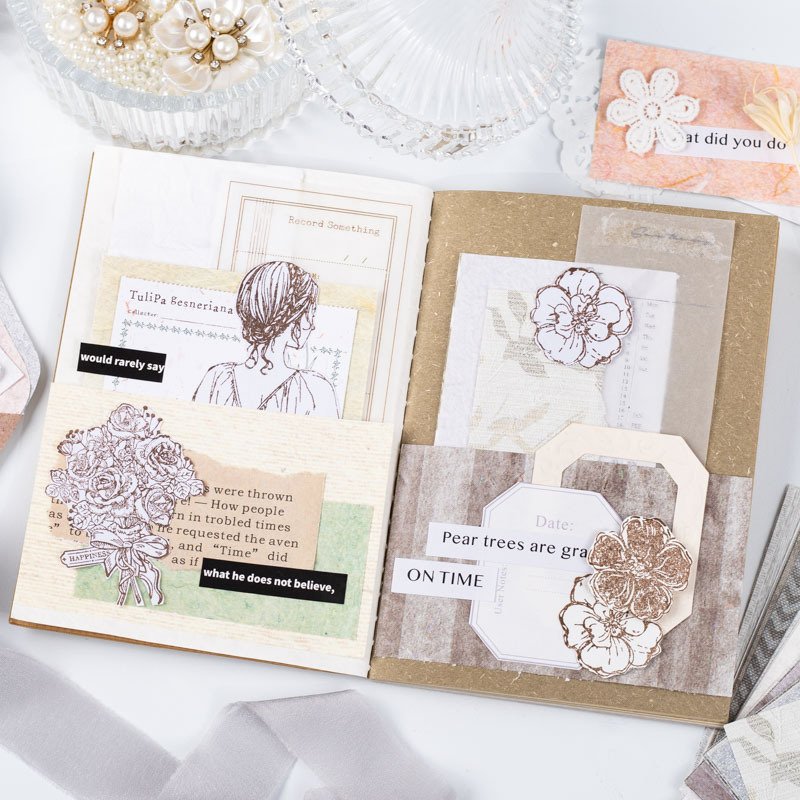 30pcs/pack Material Paper Leisure Years Series Handmade Special Paper Journal Decoration Collage Base 6 Models