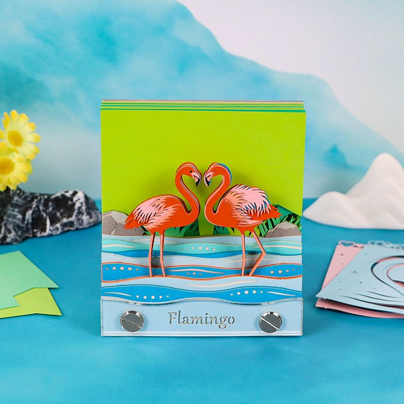 Custom 3D Memo Pad Kawaii Stationery Flamingo Windmill Notepads Sticky Notes Cube Birthday Gift For Girls Gift Set For Women