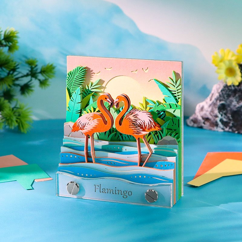 Custom 3D Memo Pad Kawaii Stationery Flamingo Windmill Notepads Sticky Notes Cube Birthday Gift For Girls Gift Set For Women
