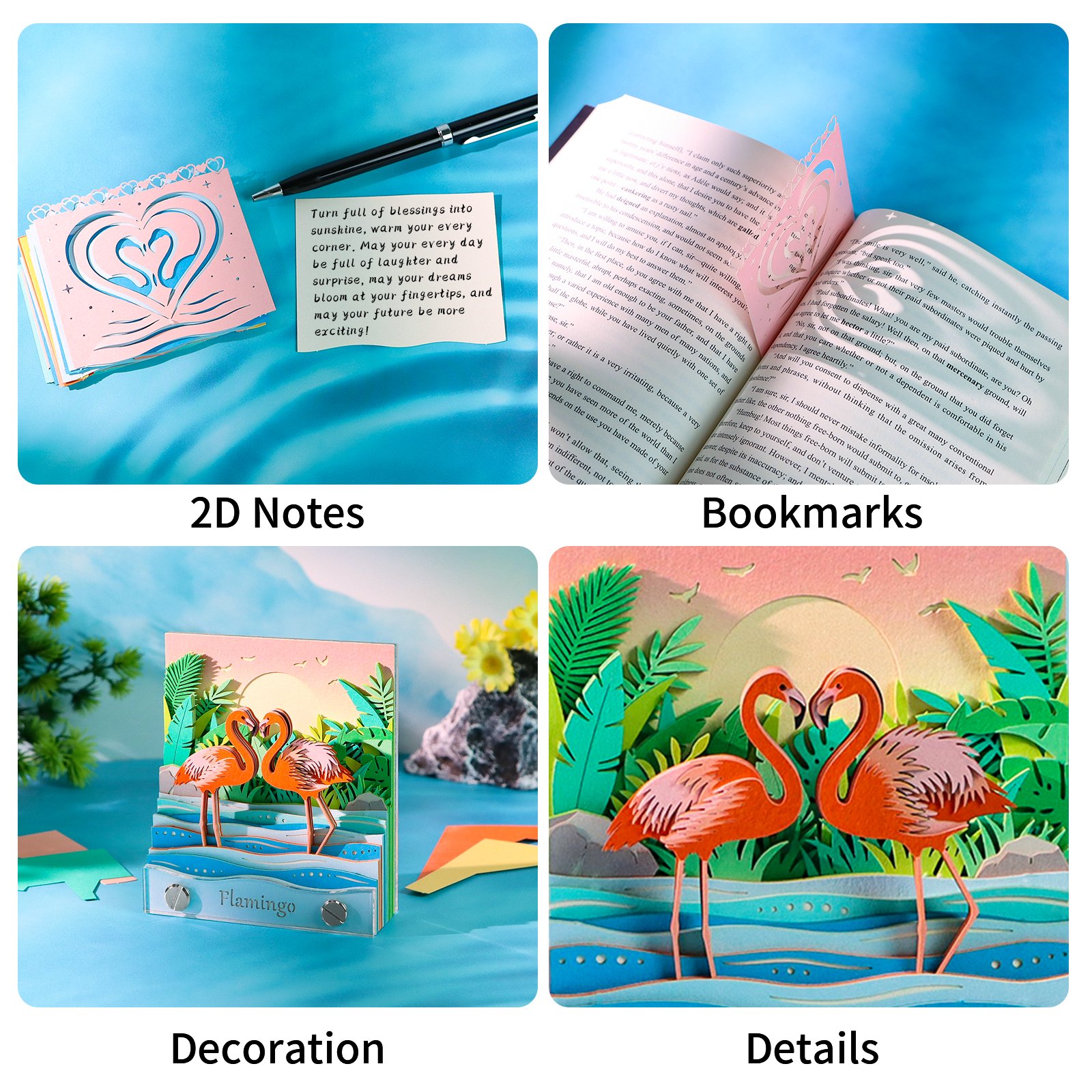 Custom 3D Memo Pad Kawaii Stationery Flamingo Windmill Notepads Sticky Notes Cube Birthday Gift For Girls Gift Set For Women