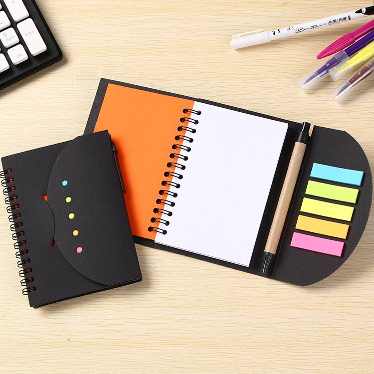 Eco friendly folding kraft paper memo pad reusable erase convenient self-adhesive index sticky notes gift set