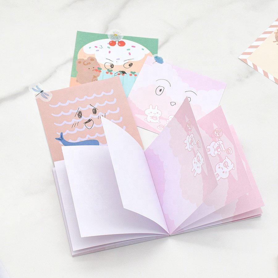 a5 a7 a6 Mini Big 4x6 Branded Bulk Cartoon Colorful Custom Notepad Printing Sticky Memo Pads For Magnetic Fridge Notepads