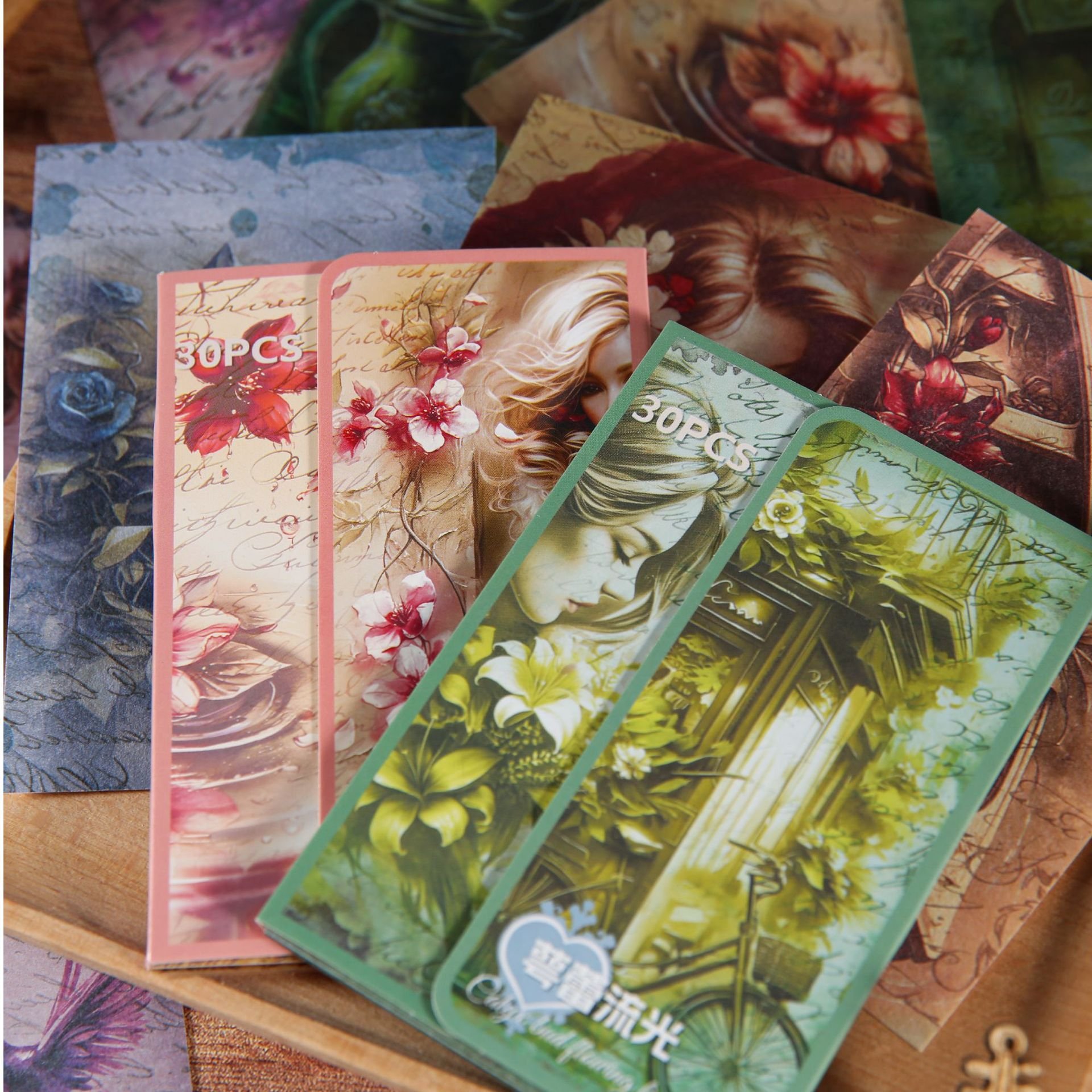 20pcs/pack Material Paper Fancy Flowers Series Character Flower Theme Handbook Decoration Material