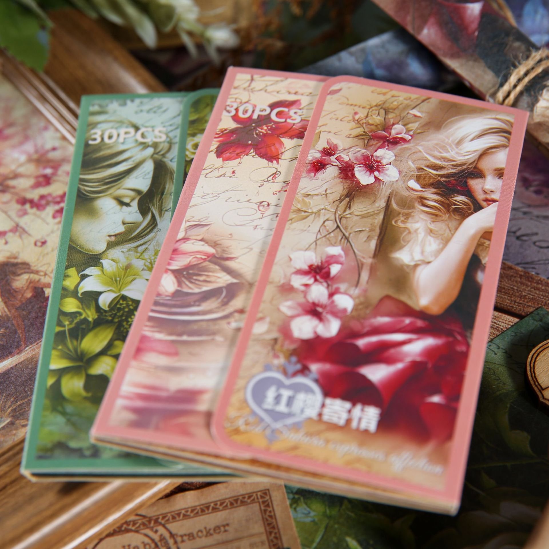 20pcs/pack Material Paper Fancy Flowers Series Character Flower Theme Handbook Decoration Material