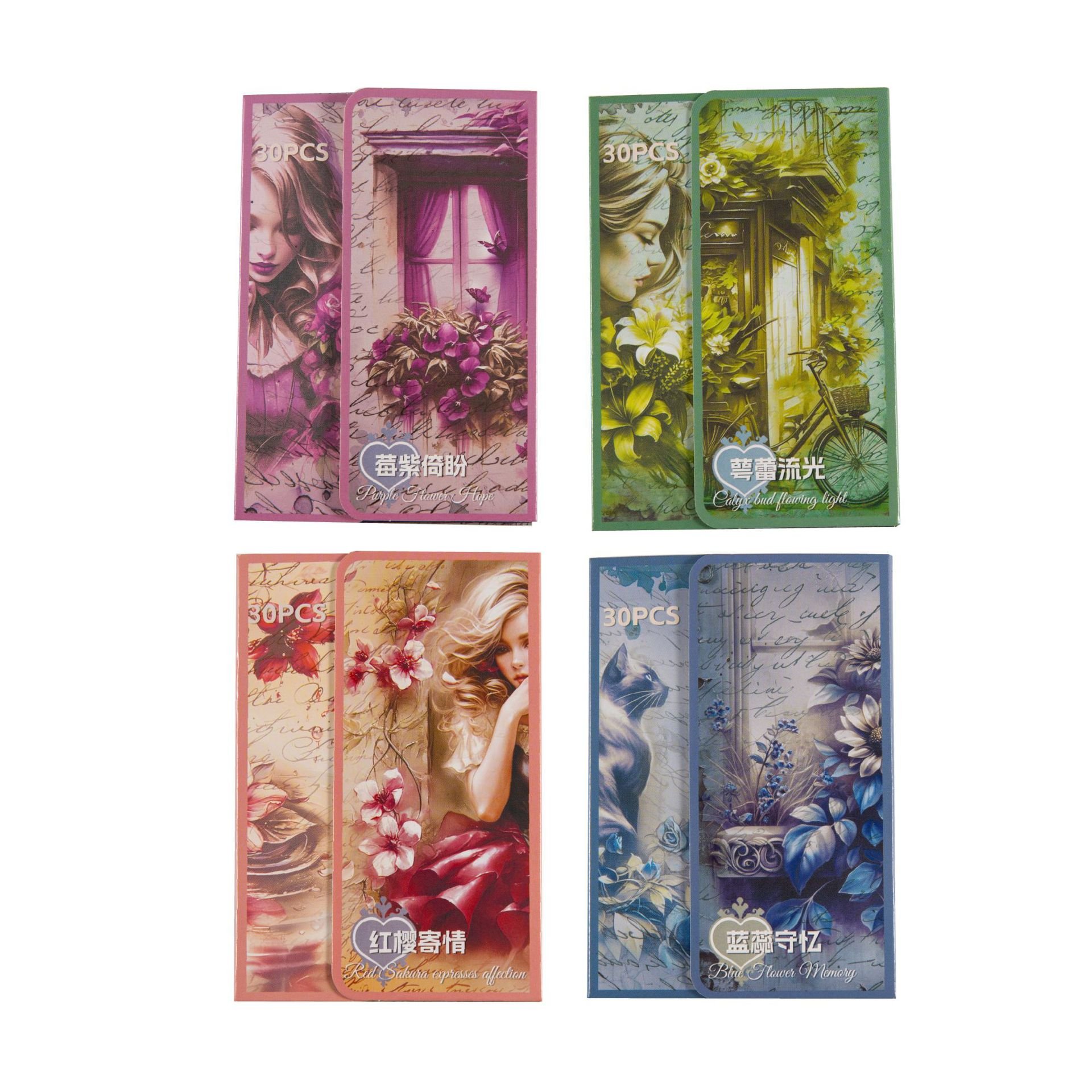 20pcs/pack Material Paper Fancy Flowers Series Character Flower Theme Handbook Decoration Material