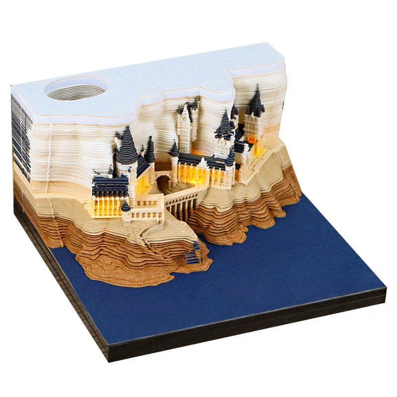 2025 Best Selling 3D Memo Pad Calendar Building Block Decoration Crafts Non-Adhesive Note Cube Notepad Memo Pad With Pen Holder