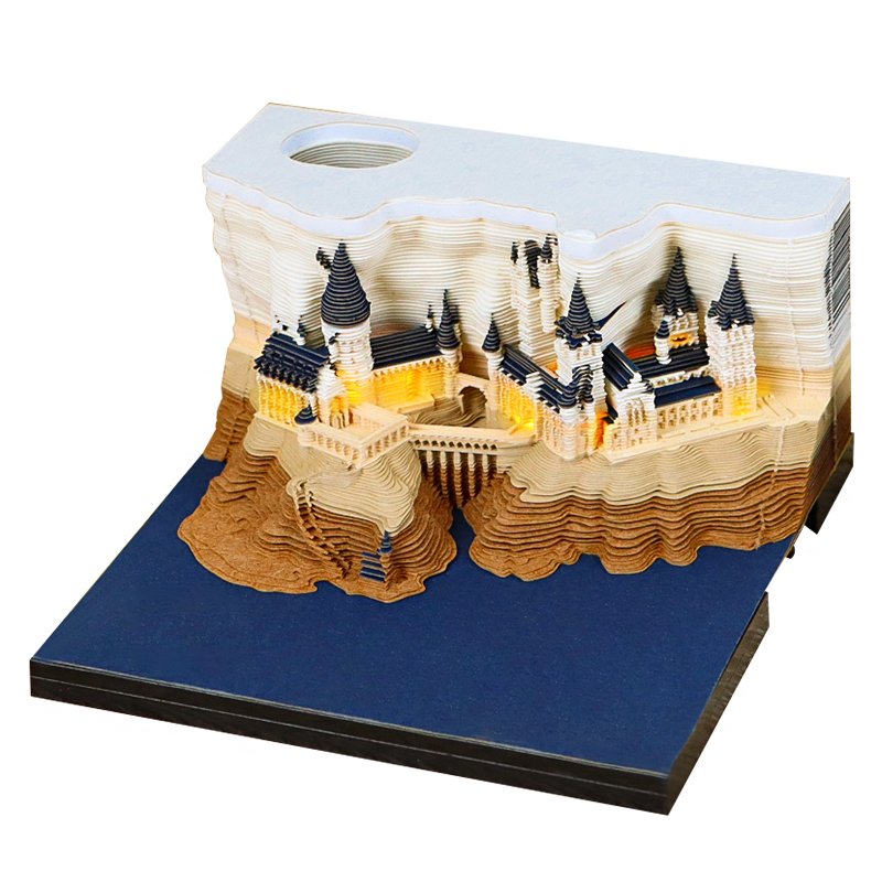 2025 Best Selling 3D Memo Pad Calendar Building Block Decoration Crafts Non-Adhesive Note Cube Notepad Memo Pad With Pen Holder