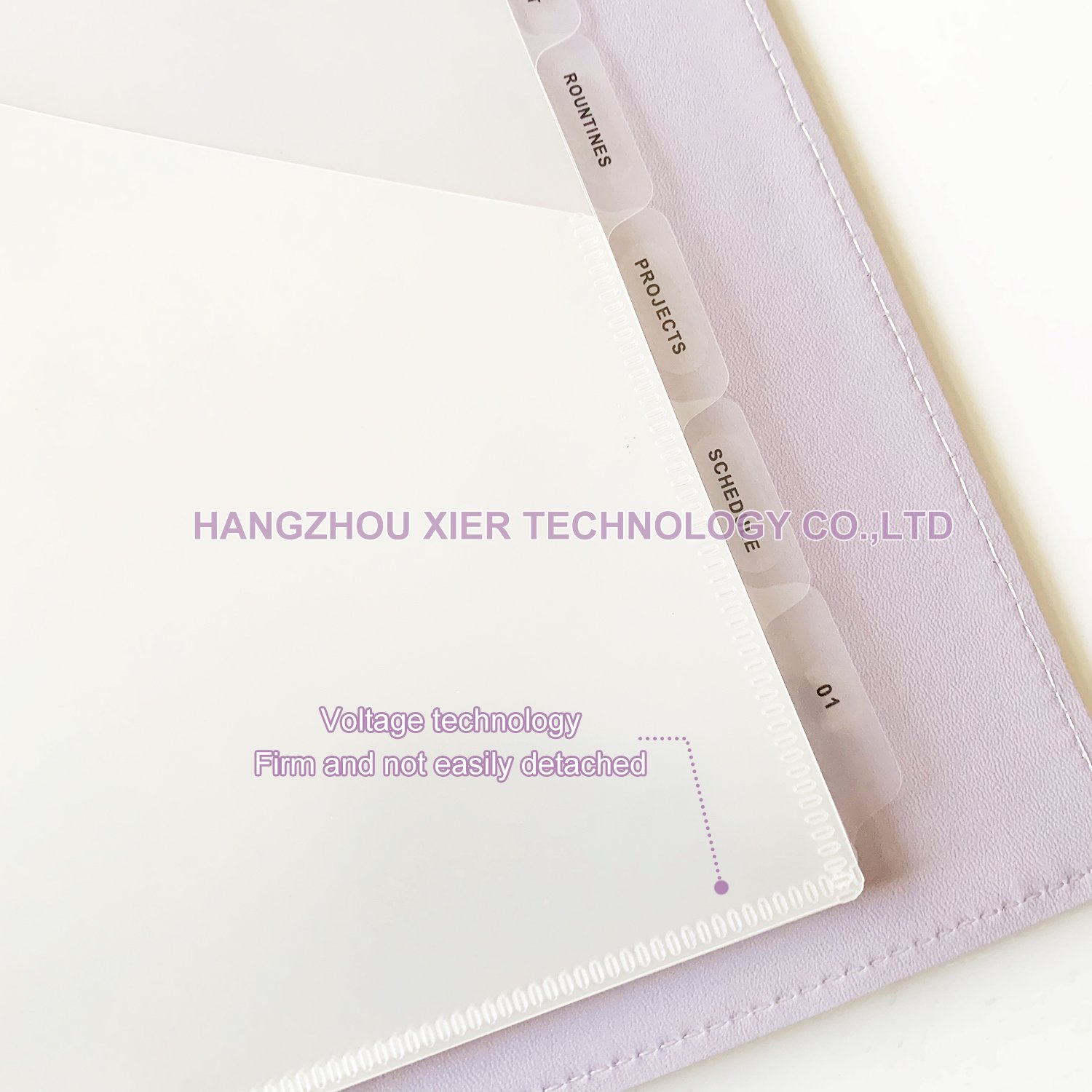 A5 clear PP tab divider with pocket design , plastic refill index pages custom , 6sheets planner divider with clear tab