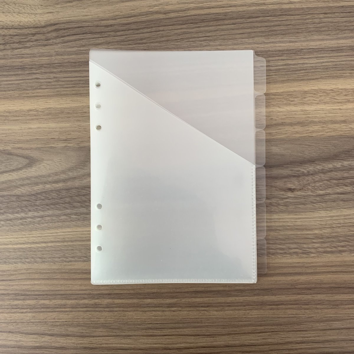 A5 clear PP tab divider with pocket design , plastic refill index pages custom , 6sheets planner divider with clear tab
