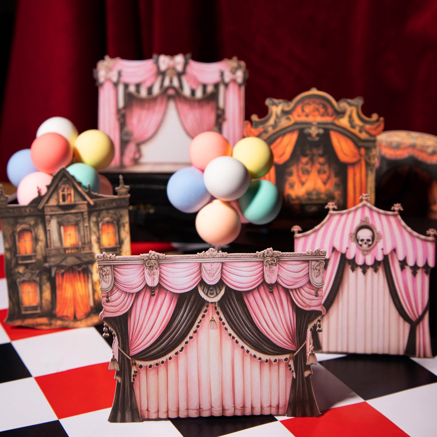 10pcs/pack Opera Stage Series Scenography Hollow Out Handbook Decoration Material