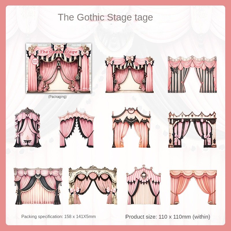 10pcs/pack Opera Stage Series Scenography Hollow Out Handbook Decoration Material