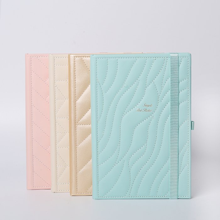 A5 PU Custom Leather Notebook Hardcover Journal With Elastic Band Custom Logo Wholesale Promotional Business Planner