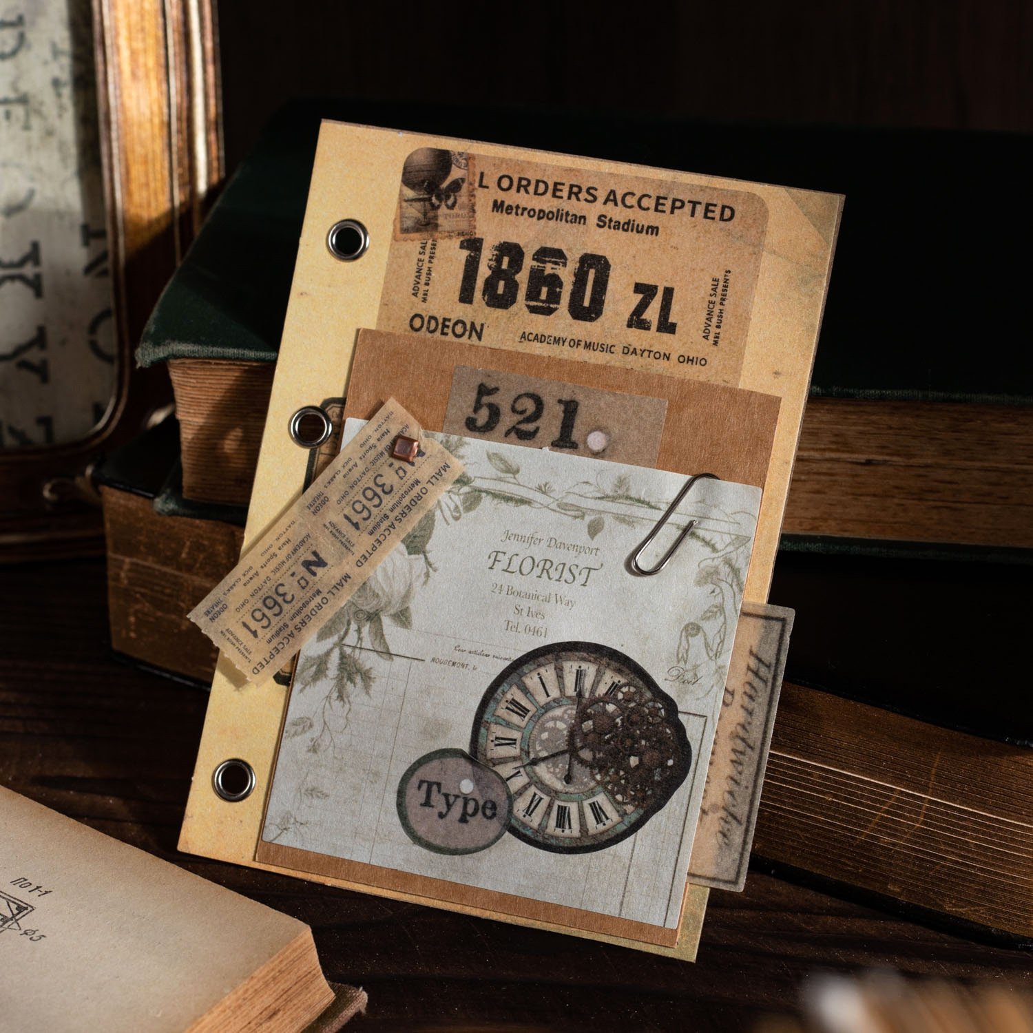50 Sheets Per Pack Material Pack Digital Archive Column Retro Handbook DIY Material Decoration Primer 6 Models