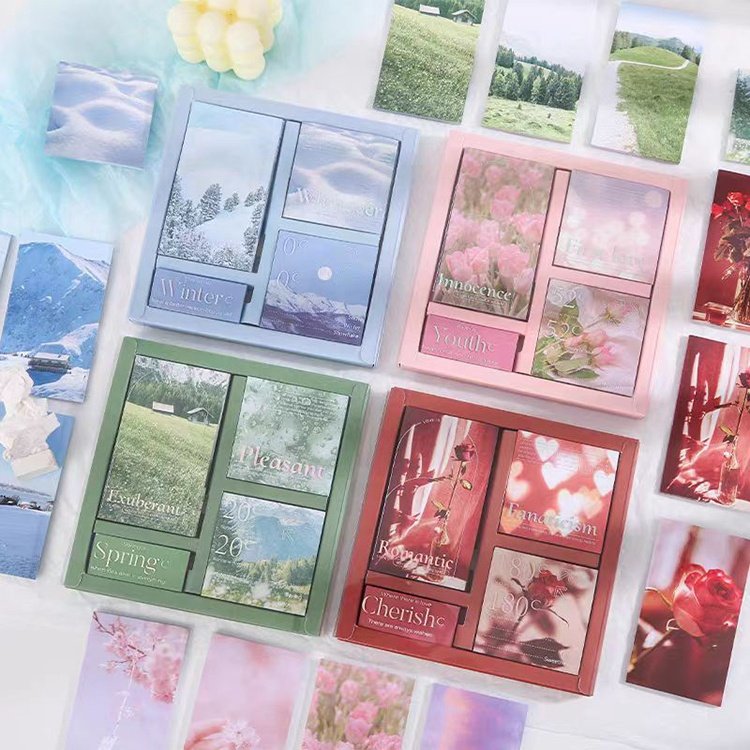 Kawaii Sticky Notepad Memo Pads Adhesive Pad Sticky Note Pad Stationary Custom Kawaii Printed Sticky Note Sets